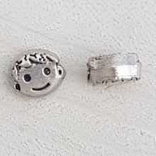Perlina in metallo Boy 3D argento N°03