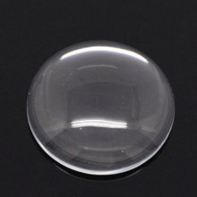 Cabochon rotondo 25 mm in vetro trasparente con bava N°11 standard