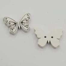 Bottone a farfalla in legno bianco N°01-01