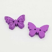 Bottone a farfalla in legno viola N°01-02