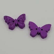 Bottone a farfalla in legno viola N°01-03