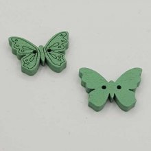 Bottone a farfalla in legno verde N°01-07