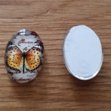 Cabochon ovale 13 x 18 mm Farfalla N°01