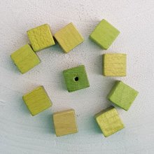 Cubo di legno / Quadrato 10 mm Verde