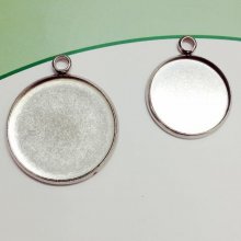 Porta cabochon tondo 16 mm Acciaio inox N°05 Anello chiuso