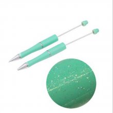 Penna decorativa con perline verde menta glitterate da personalizzare x 1 pezzo