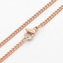 Collana N°14 in acciaio inossidabile 50 cm (22") Oro rosa