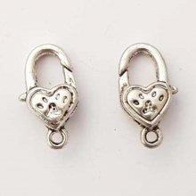 Cuore con chiusura ad aragosta N°04 Argento