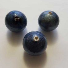 Perlina rotonda Papier Maché GT 30 mm Blu scuro