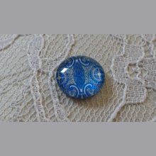 cabochon in vetro rotondo 12 mm fiore blu 039 