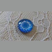 cabochon in vetro rotondo 12 mm fiore blu 038 