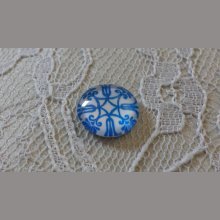 cabochon in vetro rotondo 12 mm fiore blu 035 