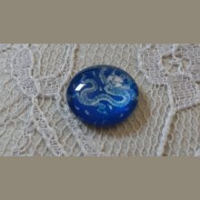 cabochon in vetro rotondo 12 mm fiore blu 022 