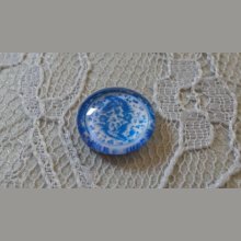 cabochon in vetro rotondo 12 mm fiore blu 018 