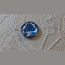 cabochon in vetro rotondo 12 mm fiore blu 017 