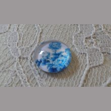 cabochon in vetro rotondo 12 mm fiore blu 016 
