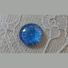 cabochon in vetro rotondo 12mm blu fiore 015 
