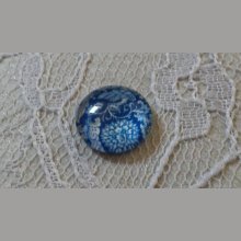 cabochon in vetro rotondo 12 mm fiore blu 013 