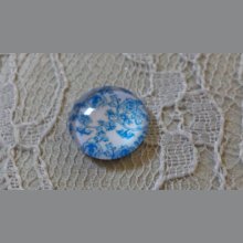 cabochon in vetro rotondo 12 mm fiore blu 006 