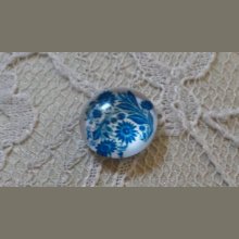 cabochon in vetro rotondo 12 mm fiore blu 001 