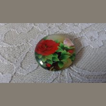 cabochon in vetro rotondo 25 mm fiore 01-033 