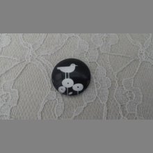 vetro tondo cabochon 25 mm uccelli 012 