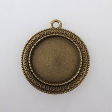 2 supporti per cabochon in bronzo da 25 mm, pendenti con cabochon 119AB 