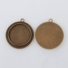 2 supporti per cabochon in bronzo da 30 mm, pendenti con cabochon 88AB 