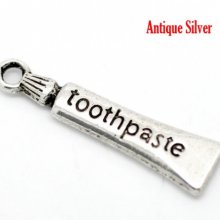 Charm tubo dentifricio argento