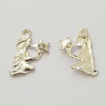 Charm segno zodiacale Virgo in metallo argentato N°04 con strass