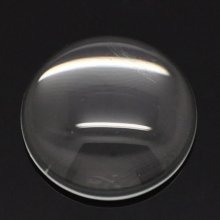 10 Cabochon rotondi da 18 mm in vetro trasparente con bava N°07