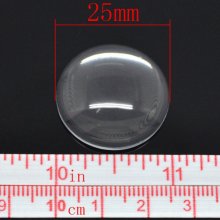 10 Cabochon rotondi da 25 mm in vetro trasparente con bava N°11 standard