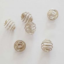 Gabbia a spirale perla 8 mm Argento N°01