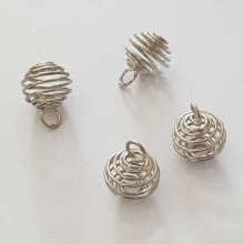 Gabbia a spirale perla 11 mm Argento N°02