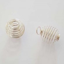 Gabbia a spirale perla 23 mm Argento N°03