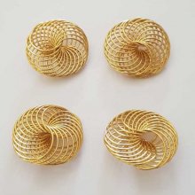 Perla a spirale floreale 30 mm Oro N°04