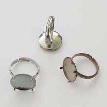 Supporto ad anello regolabile con piastra a 4 griffe argento N°03