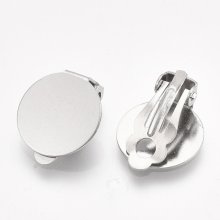 Clip portaorecchini in acciaio inox argento N°01