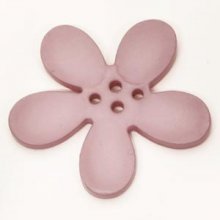 Fleur Orchidée résine 4 trous 40 x 3 mm Parme Clair