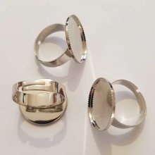 1 support cabochon bague de 20 mm Argent V N°12