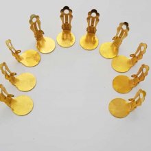 Supports Boucles d'oreilles Clips Plateau N°06 2éme Choix x 10 Paires Doré