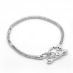 Bracciale europeo a ginocchiera 22 cm, argento