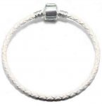 Bracciale europeo intrecciato Clip Uni 02 DA 15 A 23 CM Bianco