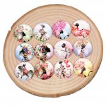 Lotto 20 Cabochon rotondi di vetro 25mm Flower Girl Butterfly Misto cabochon di vetro