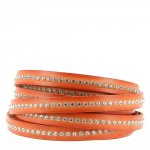 Pelle arancione con strass Swarovski da 10 mm per 20 cm