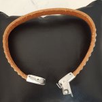 Pelle di vitello piatta marrone 10 mm per 20 cm pelle e catena