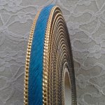 Pelle di vitello blu piatta 10 mm per 20 cm pelle e catena