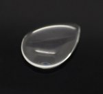 Cabochon a goccia 13 x 18 mm in vetro trasparente con bava N°24