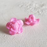 Bottoni fantasia per bambini e neonati Design floreale N°03-06 Rosa