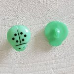 Bottoni fantasia, bambini, neonati Motivo coccinella N°01-08 Verde pastello